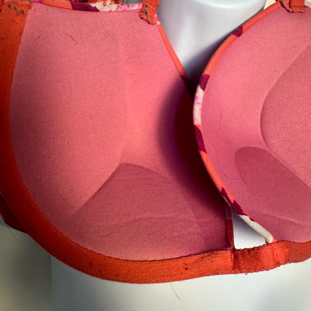 PINK Victoria’s Secret Wear Everywhere Super Push-up Floral Print Bra 34/C - Picture 12 of 12